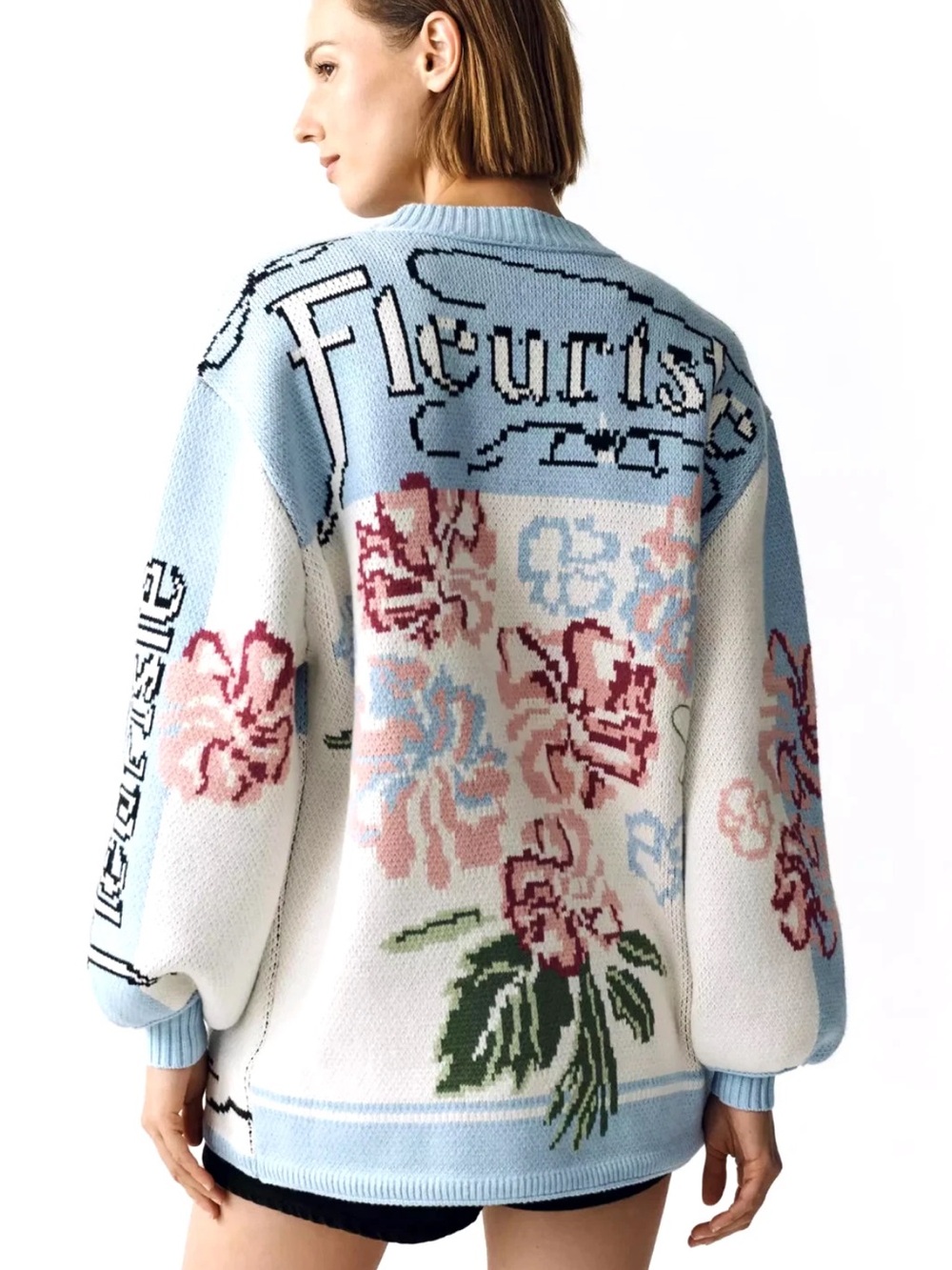 Anthropologie Oversized Floral Cardigan